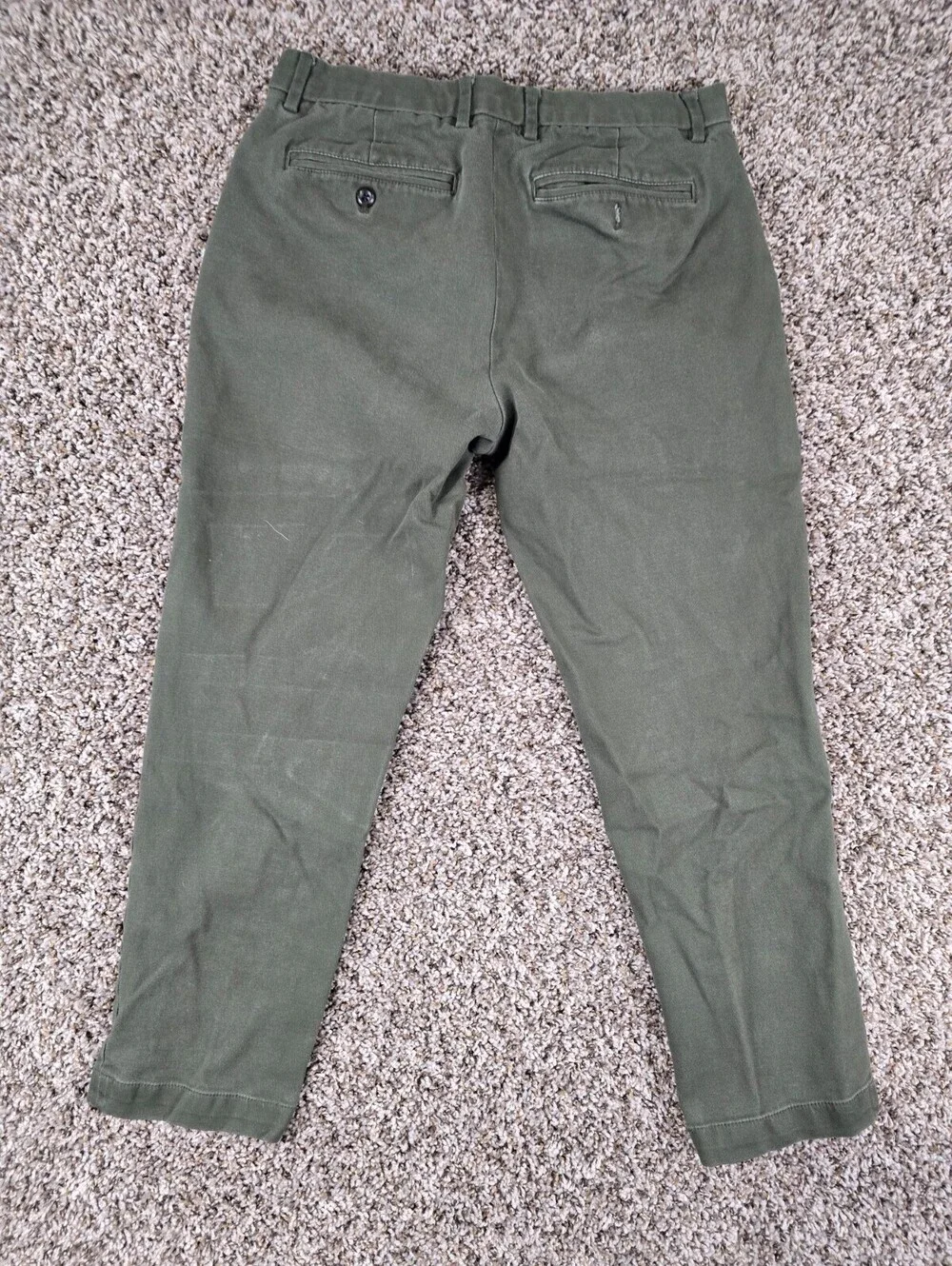 Banana Republic Mens Sz 32x30 Slim Fit Ankle Length Chino Pants Dark Olive Green